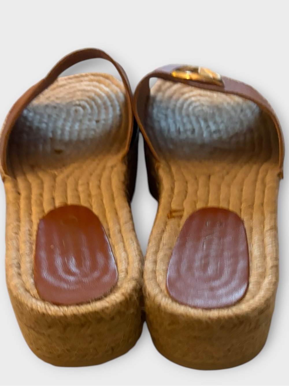 VALENTINO BY MARIO VALENTINO WEDGE SLIDE ESPADRILLE LEATHER SANDAL EU 40/US 10 - Picture 3 of 5
